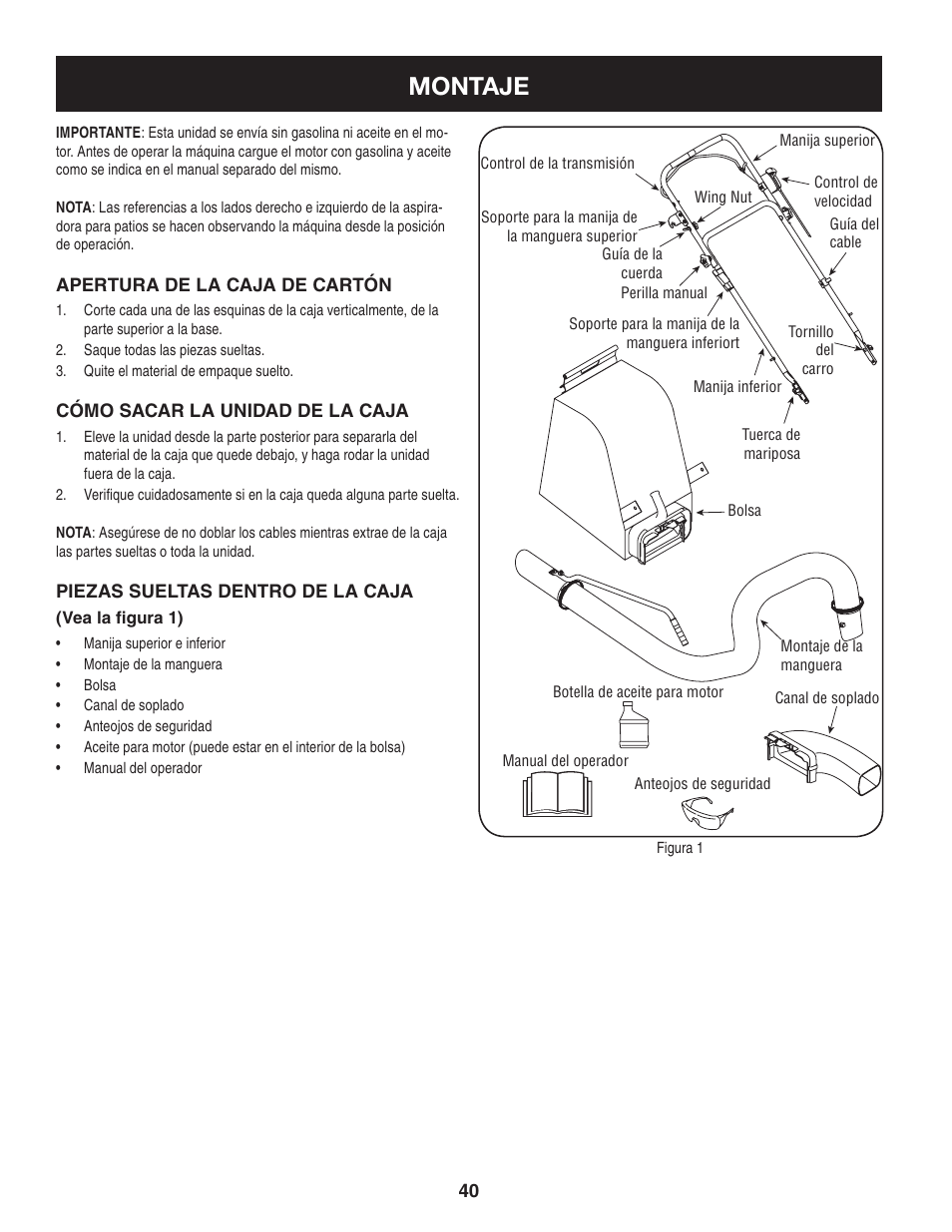 Montaje | Craftsman 247.77013.0 User Manual | Page 40 / 60