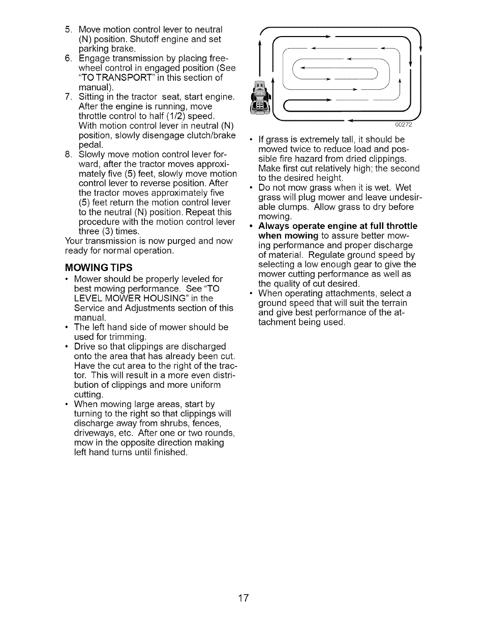 Mowing tips | Craftsman 917.274762 User Manual | Page 17 / 56