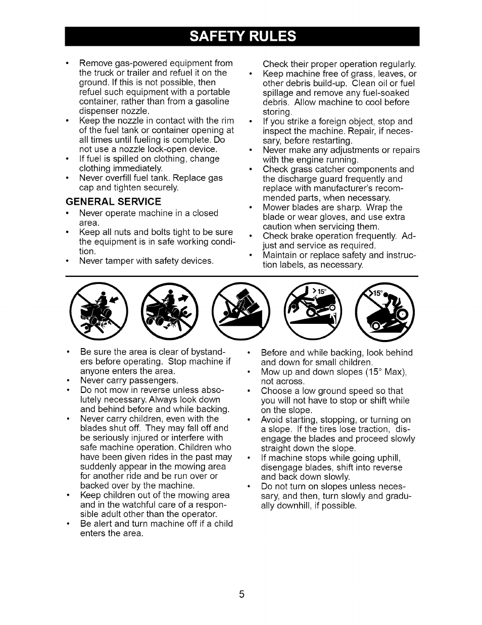 General service, Safety rules | Craftsman 917.274762 User Manual | Page 5 / 56