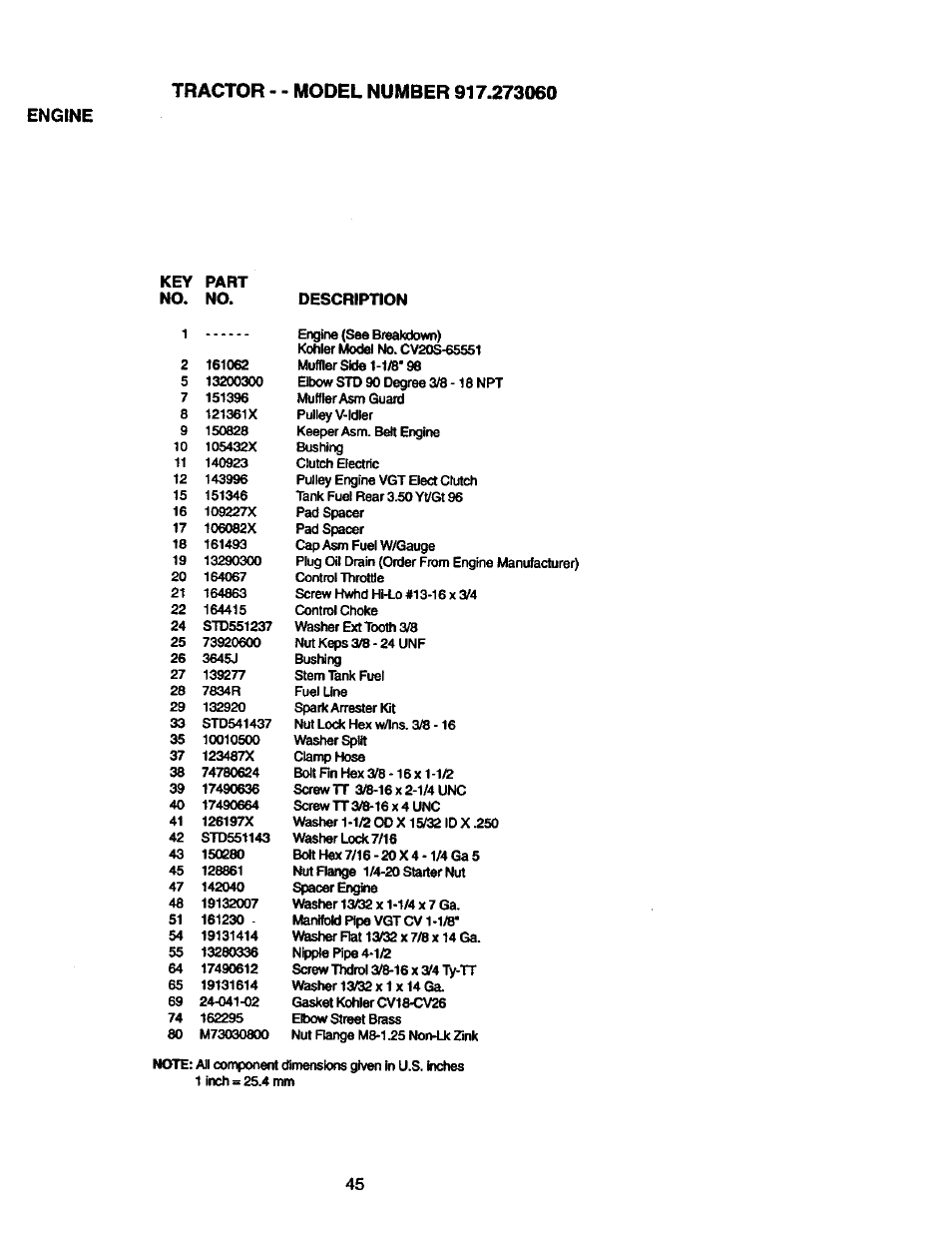 Engine | Craftsman 917.273060 User Manual | Page 45 / 68