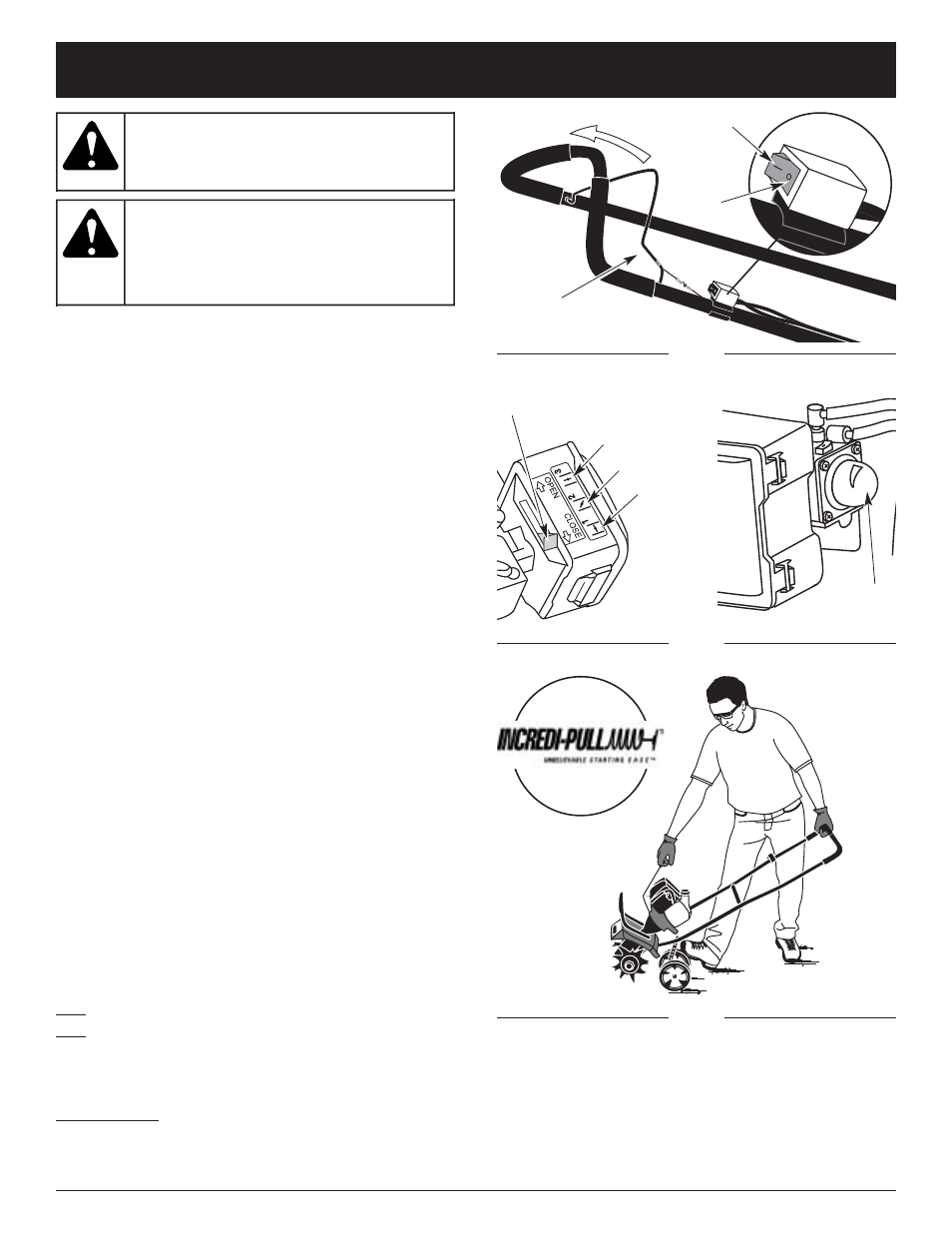 Warning, Starting/stopping instructions | Craftsman 316.29271 User Manual | Page 10 / 48