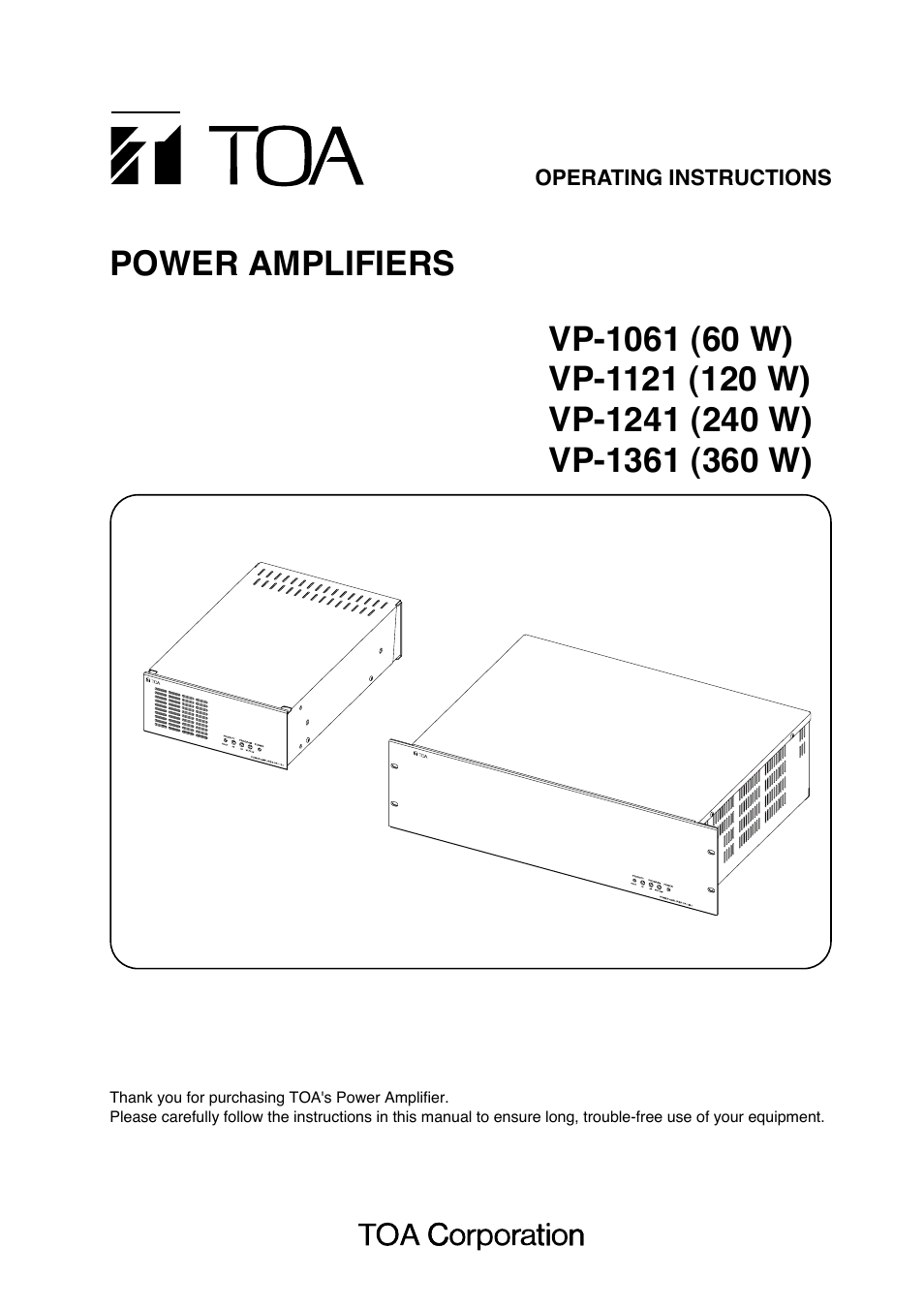 Toa VP-1361 Manual User Manual | 12 pages