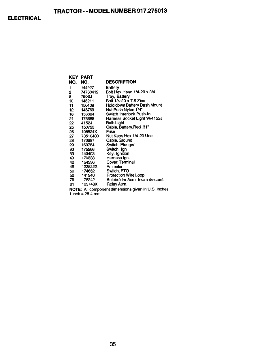 Electrical | Craftsman 917.275013 User Manual | Page 35 / 60