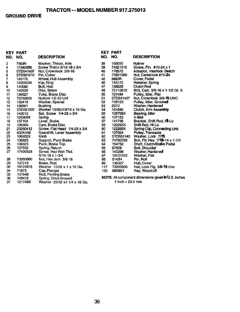 Ground drive | Craftsman 917.275013 User Manual | Page 39 / 60