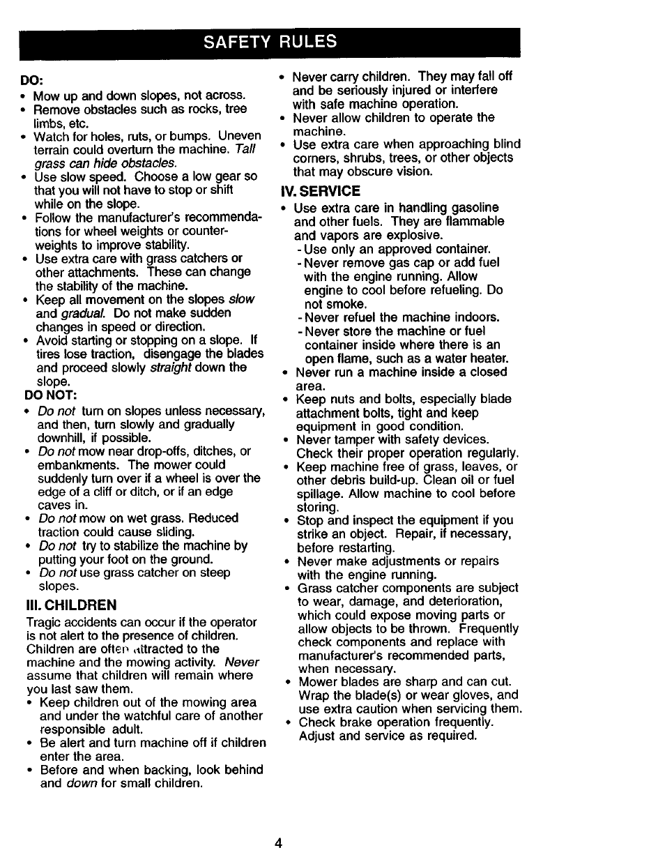 Safety rules | Craftsman 917.275013 User Manual | Page 4 / 60