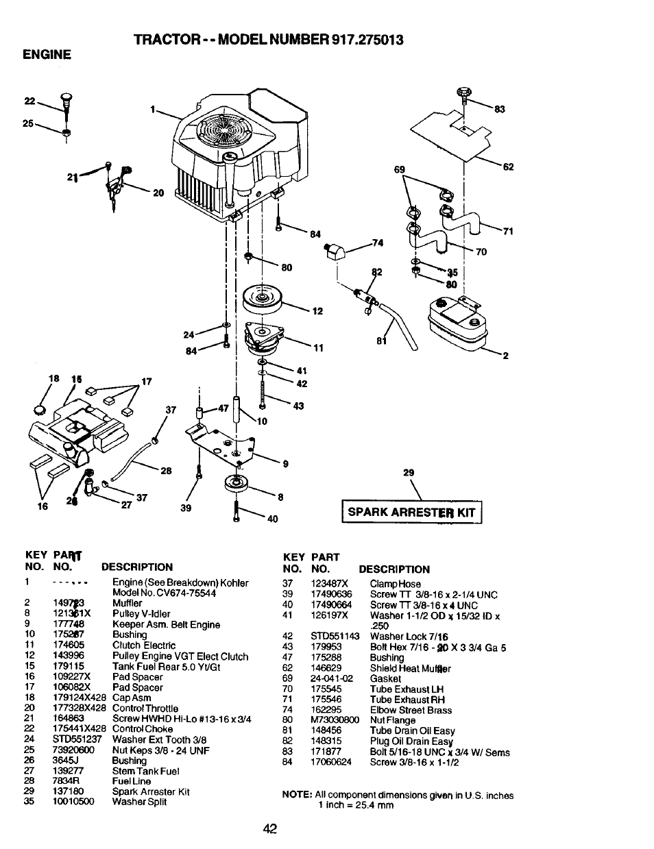 Engine | Craftsman 917.275013 User Manual | Page 42 / 60