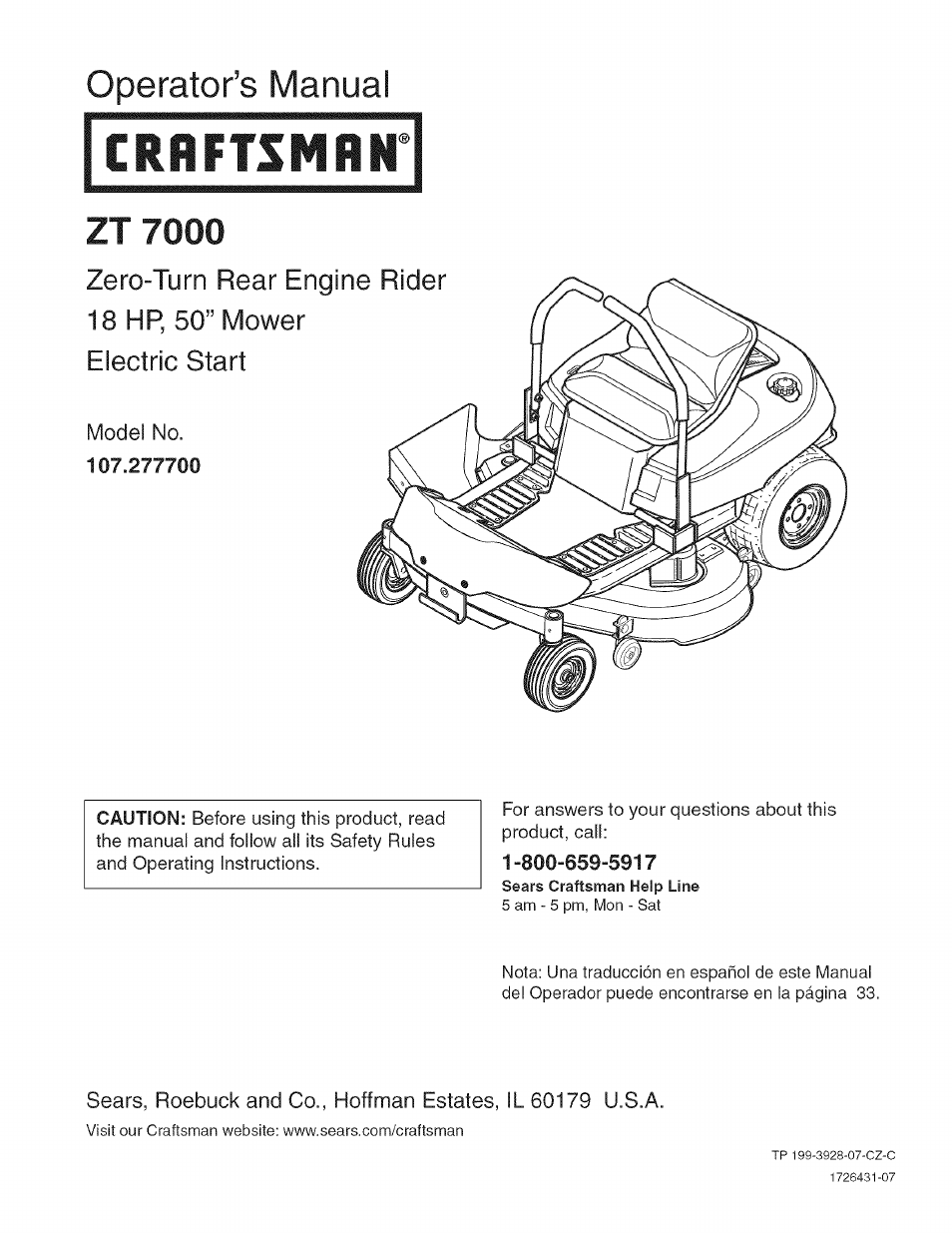 Craftsman 107.277700 User Manual | 100 pages