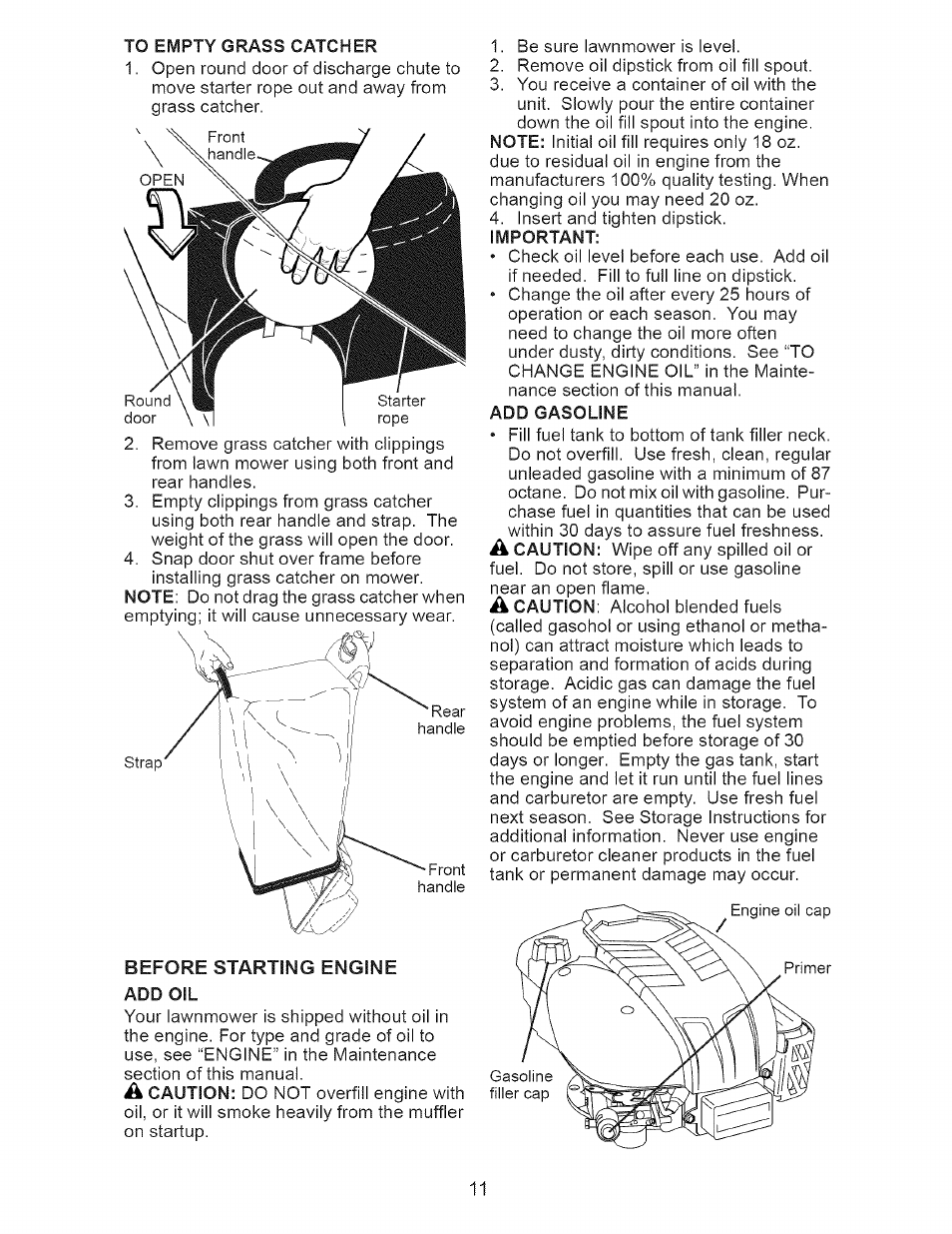 Add gasoline | Craftsman 917.377120 User Manual | Page 11 / 56