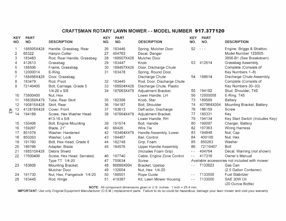 Craftsman 917.377120 User Manual | Page 43 / 56