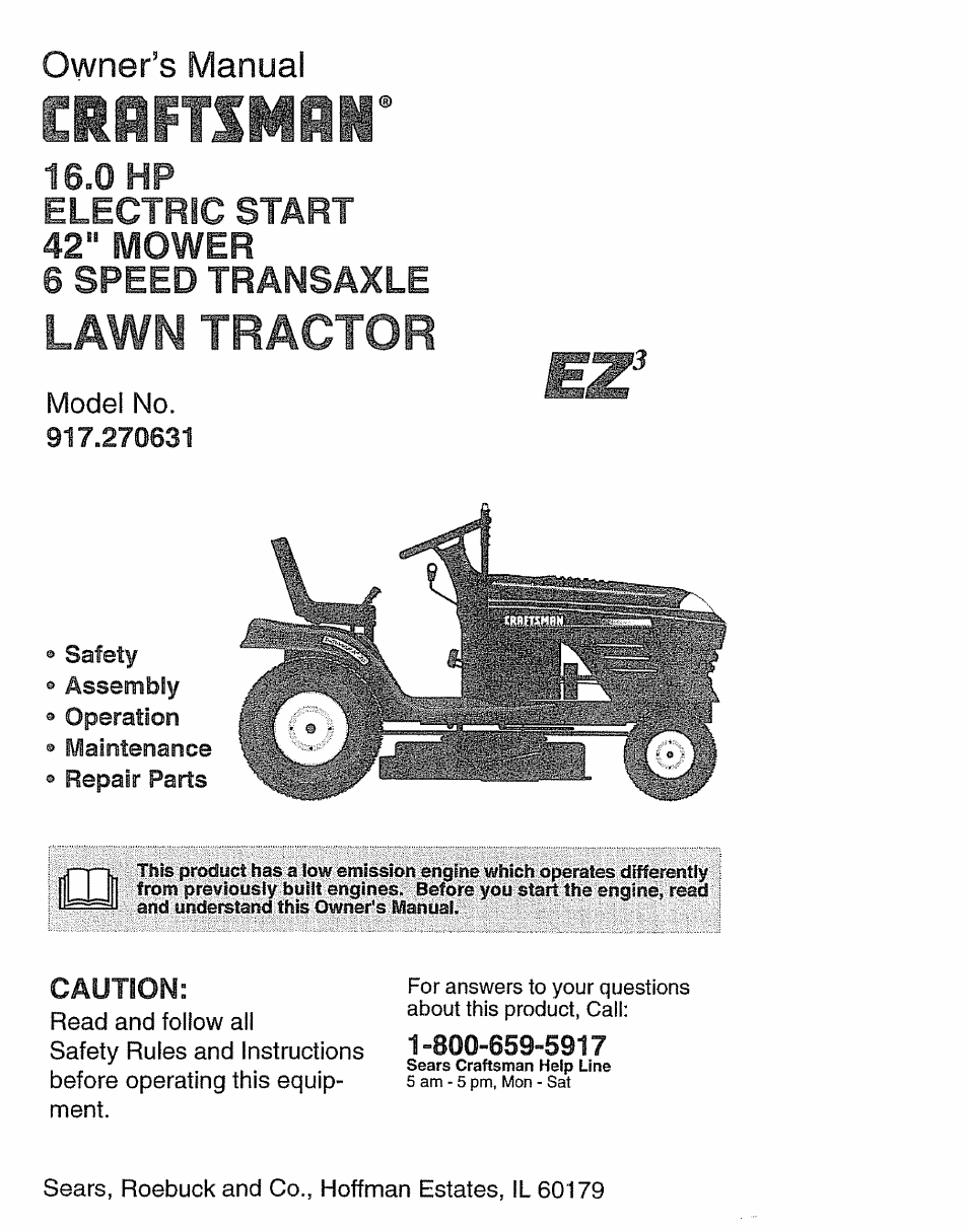 Craftsman 917.270631 User Manual | 60 pages