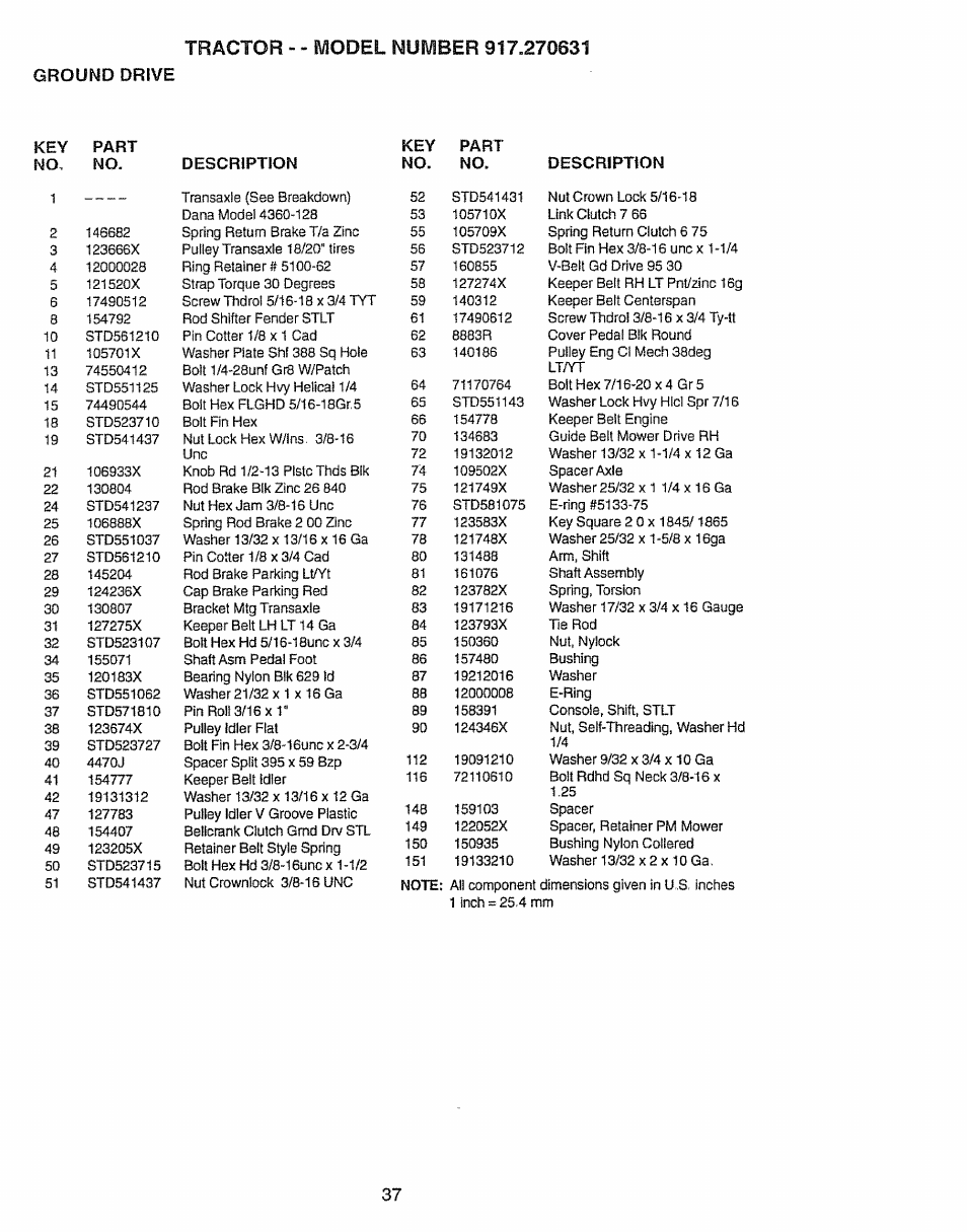 Ground drive | Craftsman 917.270631 User Manual | Page 37 / 60