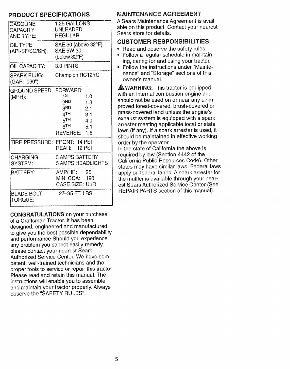 Craftsman 917.270631 User Manual | Page 5 / 60