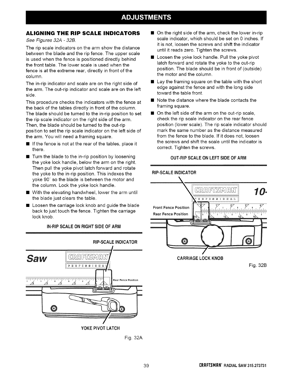 Craftsman 315.273731 User Manual | Page 39 / 80