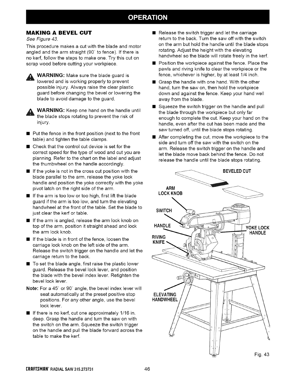 Craftsman 315.273731 User Manual | Page 46 / 80