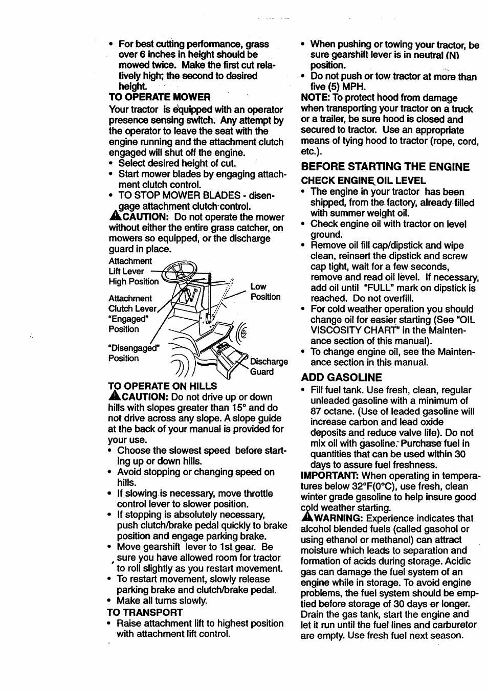 Before starting the engine, Add gasoline | Craftsman 917.270512 User Manual | Page 14 / 60