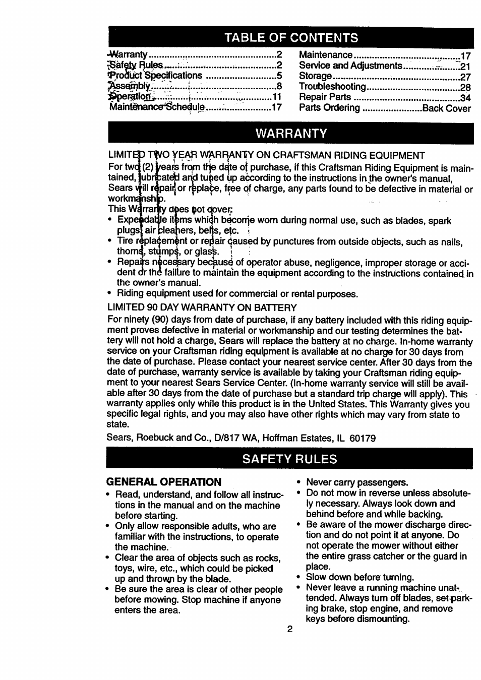 Craftsman 917.270512 User Manual | Page 2 / 60