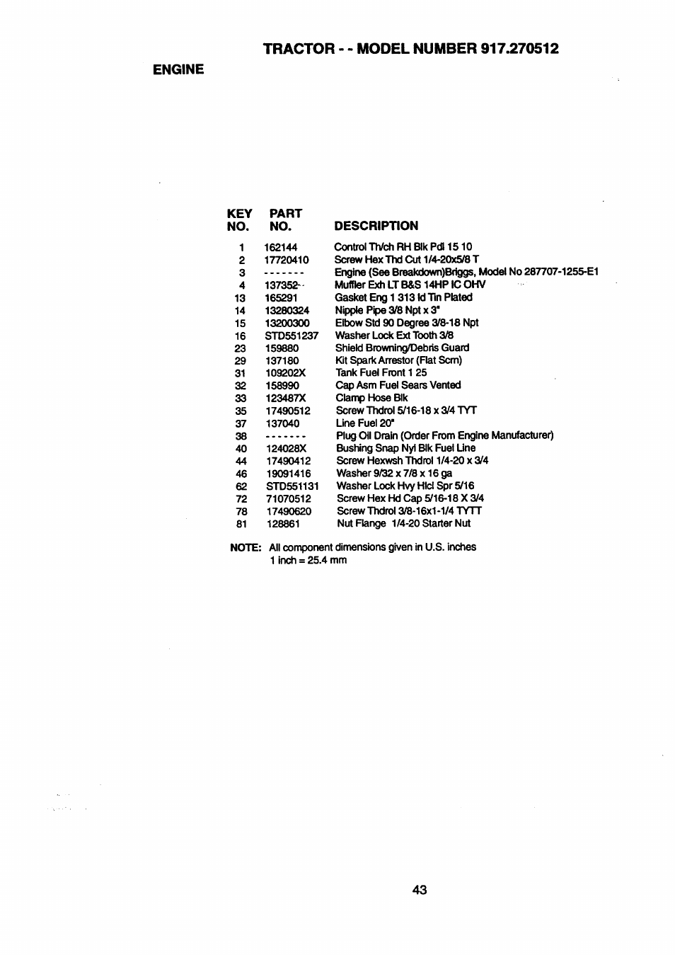 Engine | Craftsman 917.270512 User Manual | Page 43 / 60