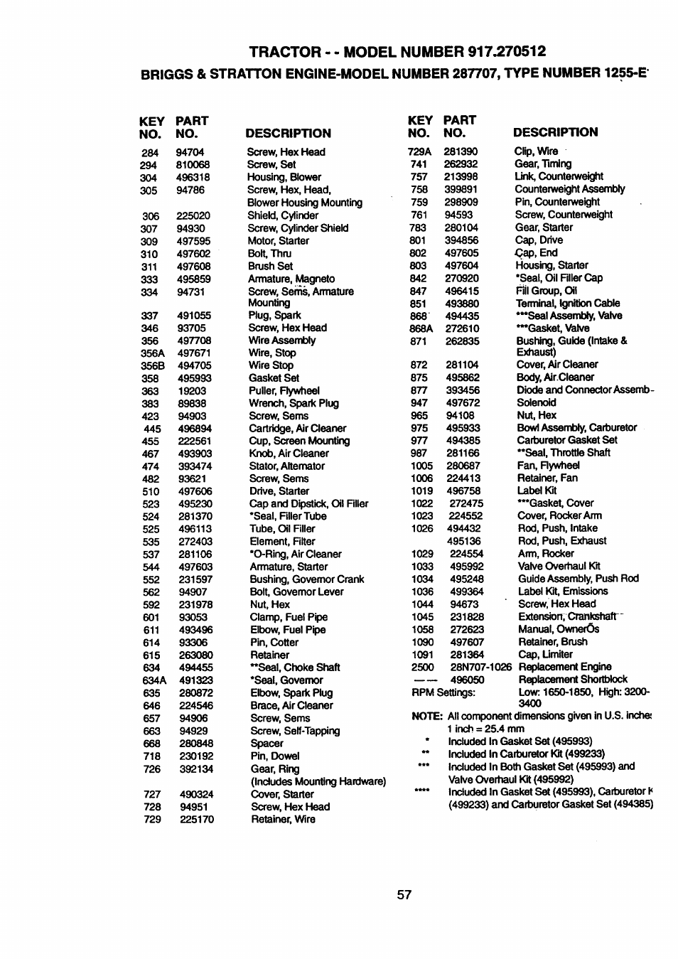 Craftsman 917.270512 User Manual | Page 57 / 60