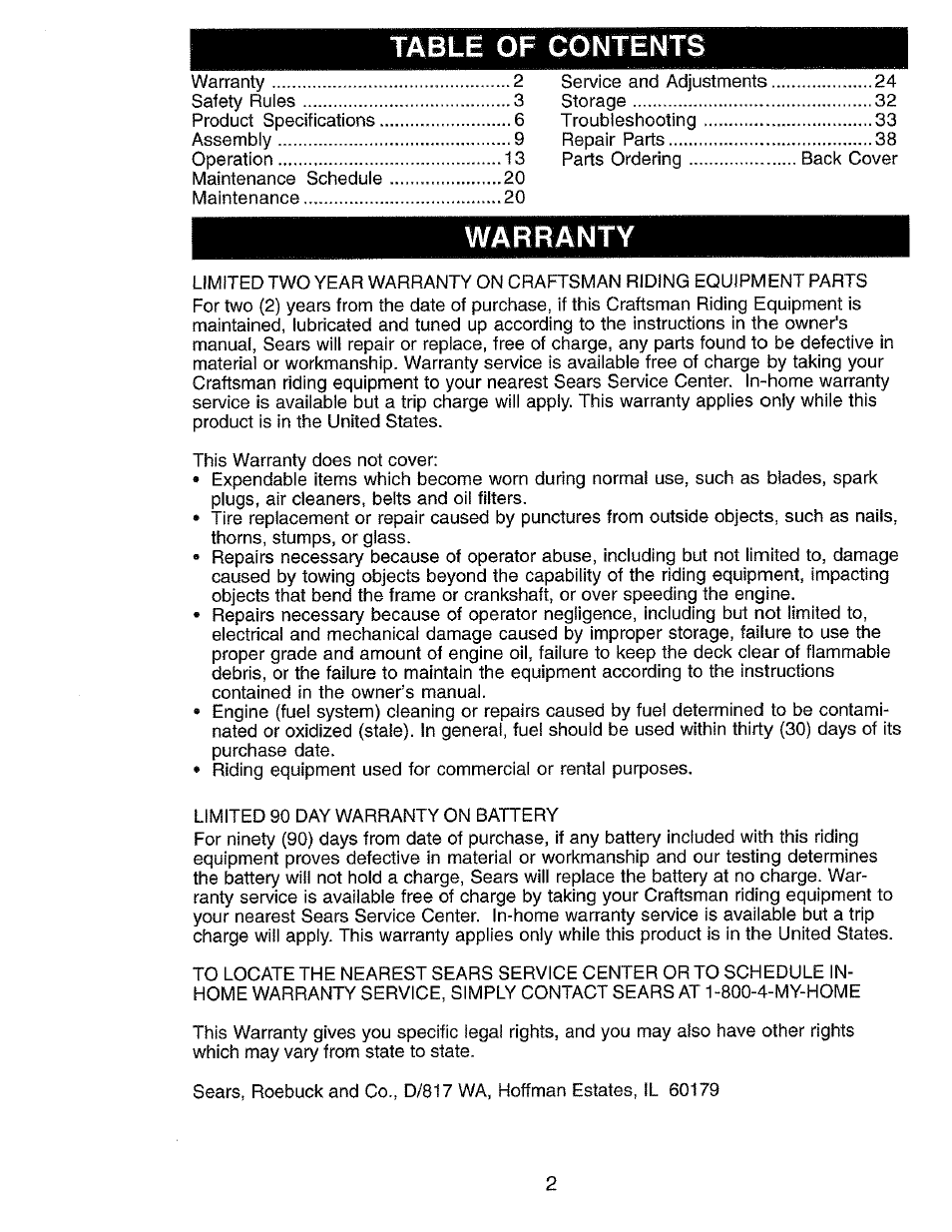 Craftsman 917.273062 User Manual | Page 2 / 68