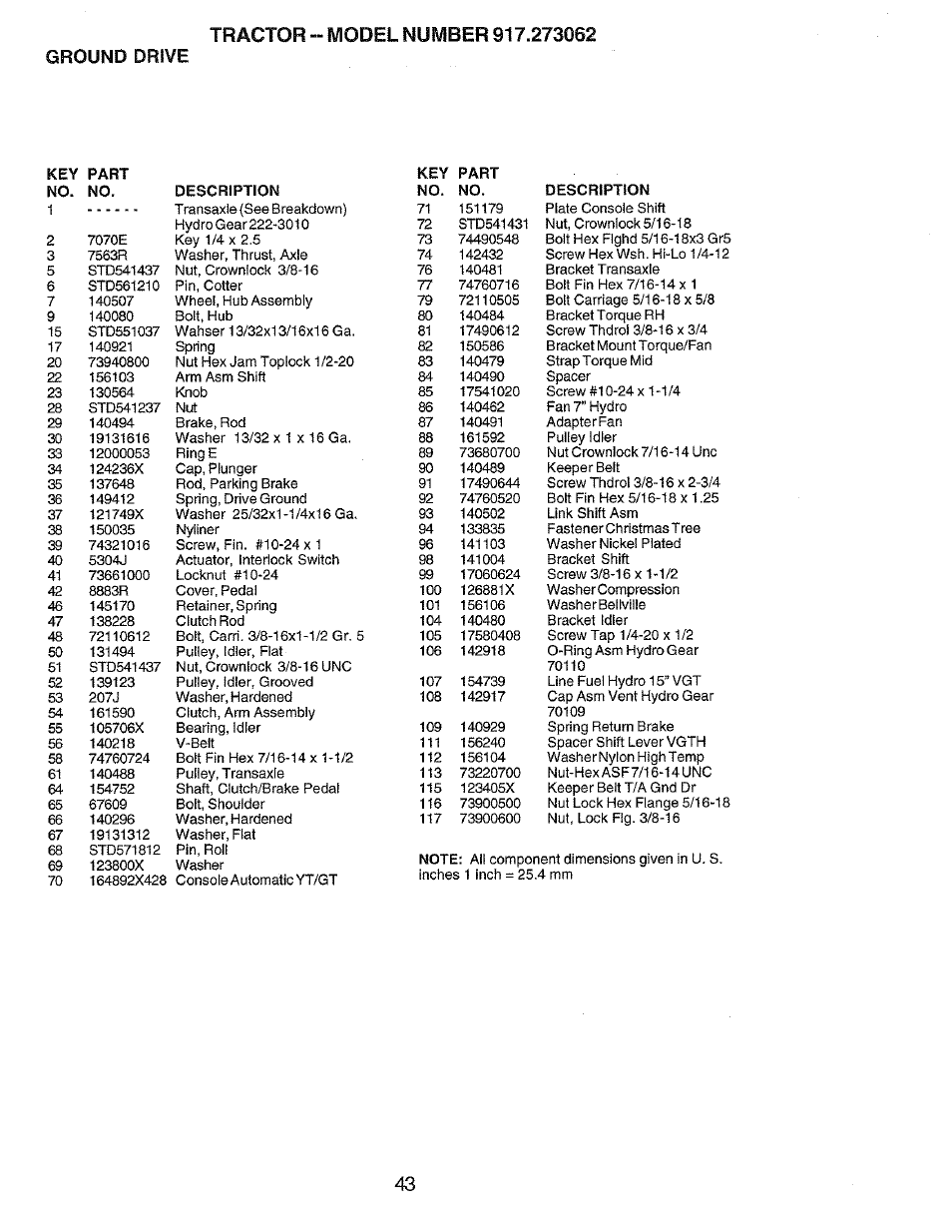 Ground drive | Craftsman 917.273062 User Manual | Page 43 / 68