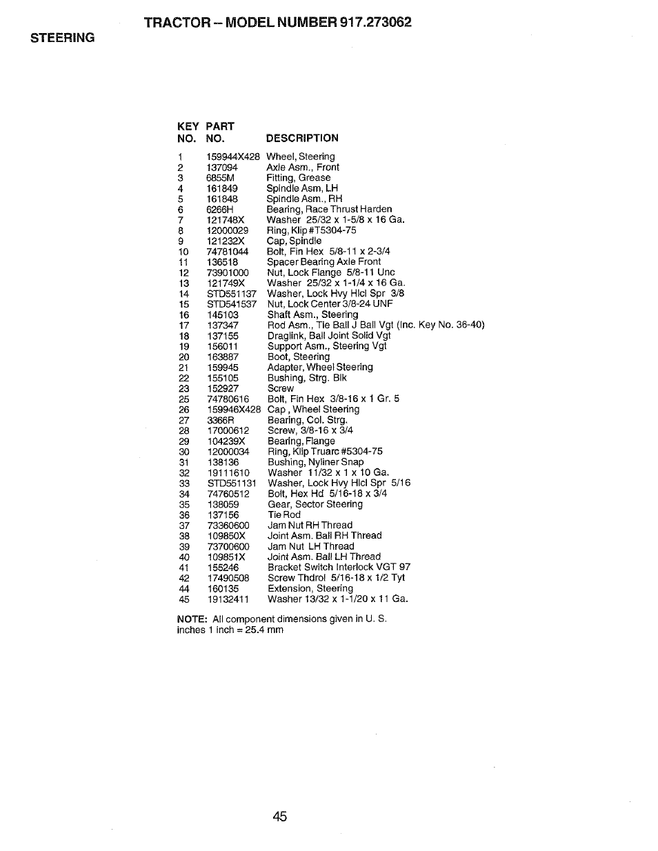 Steering | Craftsman 917.273062 User Manual | Page 45 / 68