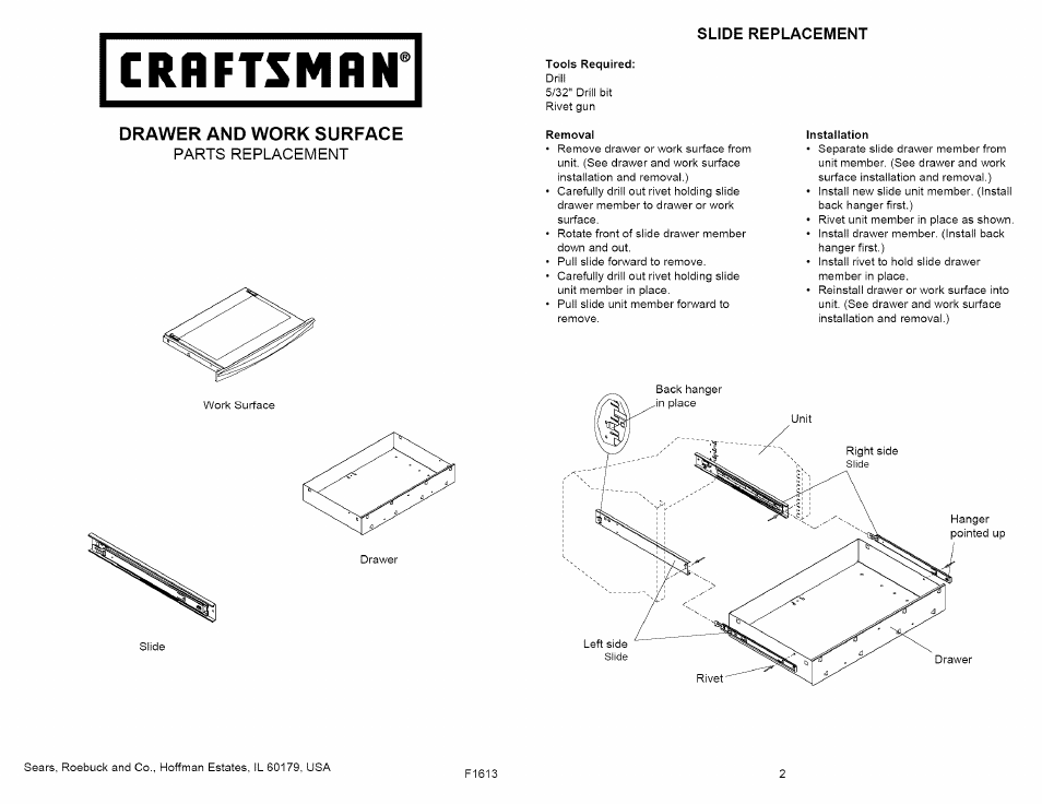 Facia installation and removal, Lock installation and removal | Craftsman 706.596690 User Manual | Page 5 / 35