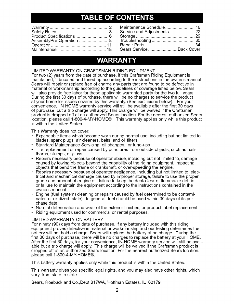 Craftsman DYT 4000 917.273642 User Manual | Page 2 / 56