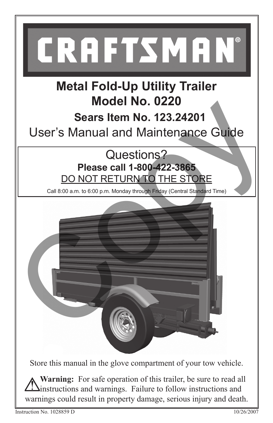 Craftsman 0220 User Manual | 56 pages