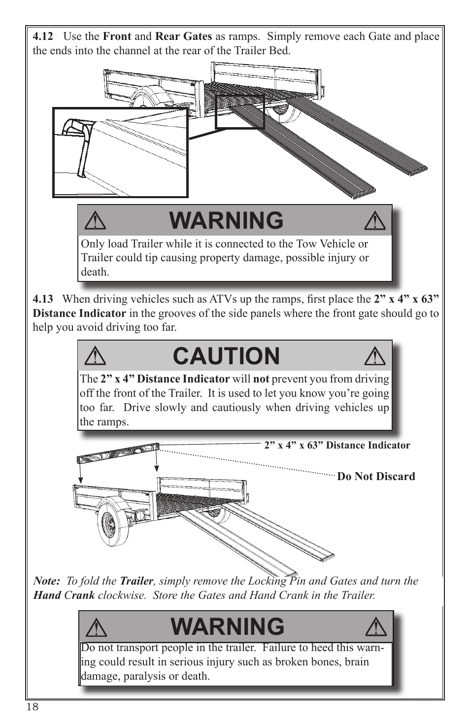 Warning, Caution | Craftsman 0220 User Manual | Page 18 / 56