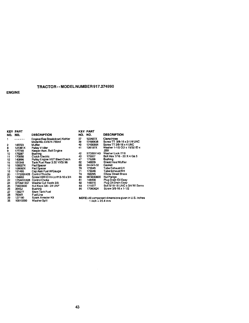 Engine | Craftsman 917.274990 User Manual | Page 43 / 60