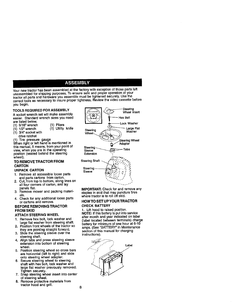 Assembly | Craftsman 917.274990 User Manual | Page 8 / 60