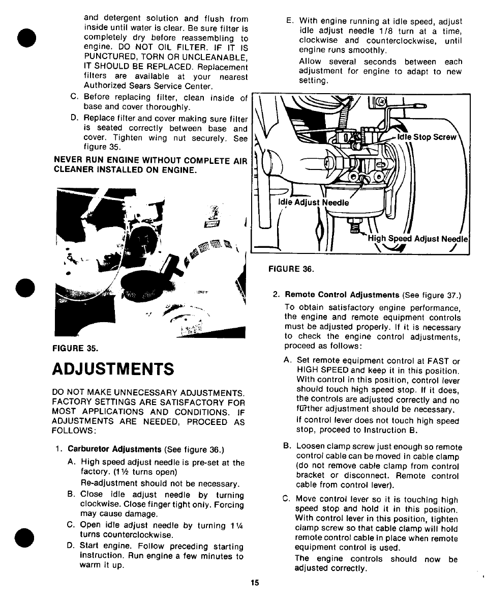 Adjustments | Craftsman 247.298760 User Manual | Page 15 / 28