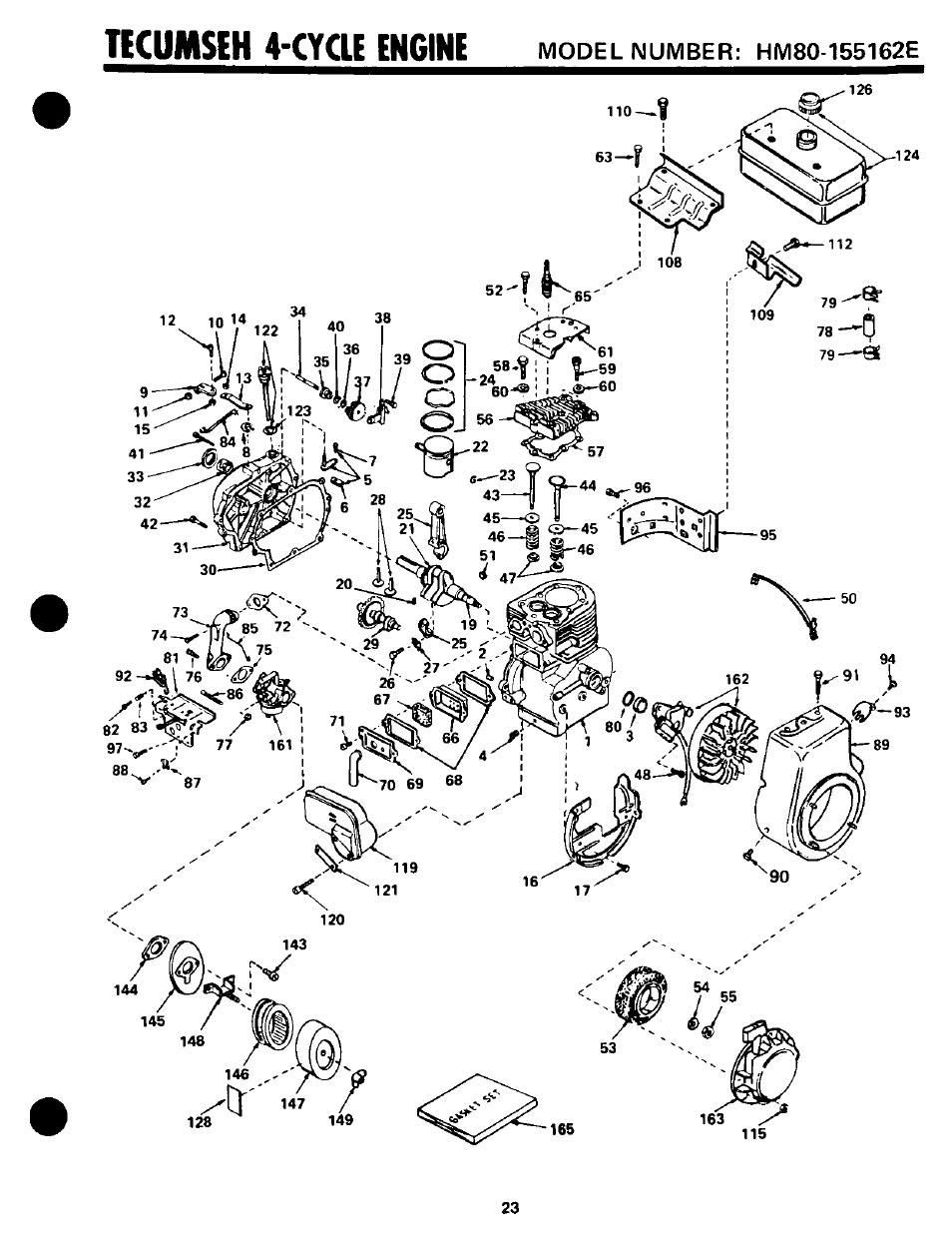 Tecumseh 4-acle engine | Craftsman 247.298760 User Manual | Page 23 / 28