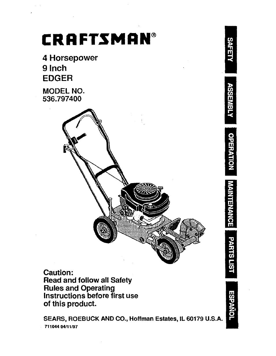 Craftsman 536.797400 User Manual | 17 pages