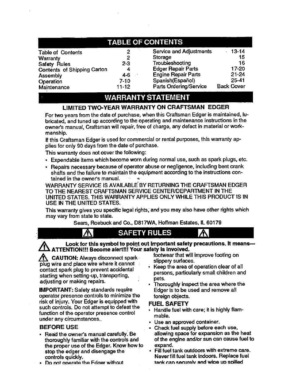 Craftsman 536.797400 User Manual | Page 2 / 17