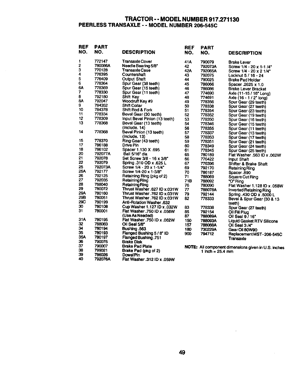 Description | Craftsman 917.271130 User Manual | Page 49 / 60