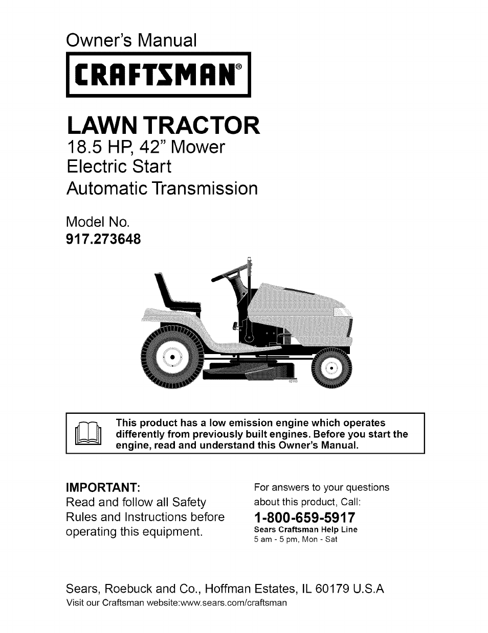 Craftsman 917.273648 User Manual | 56 pages