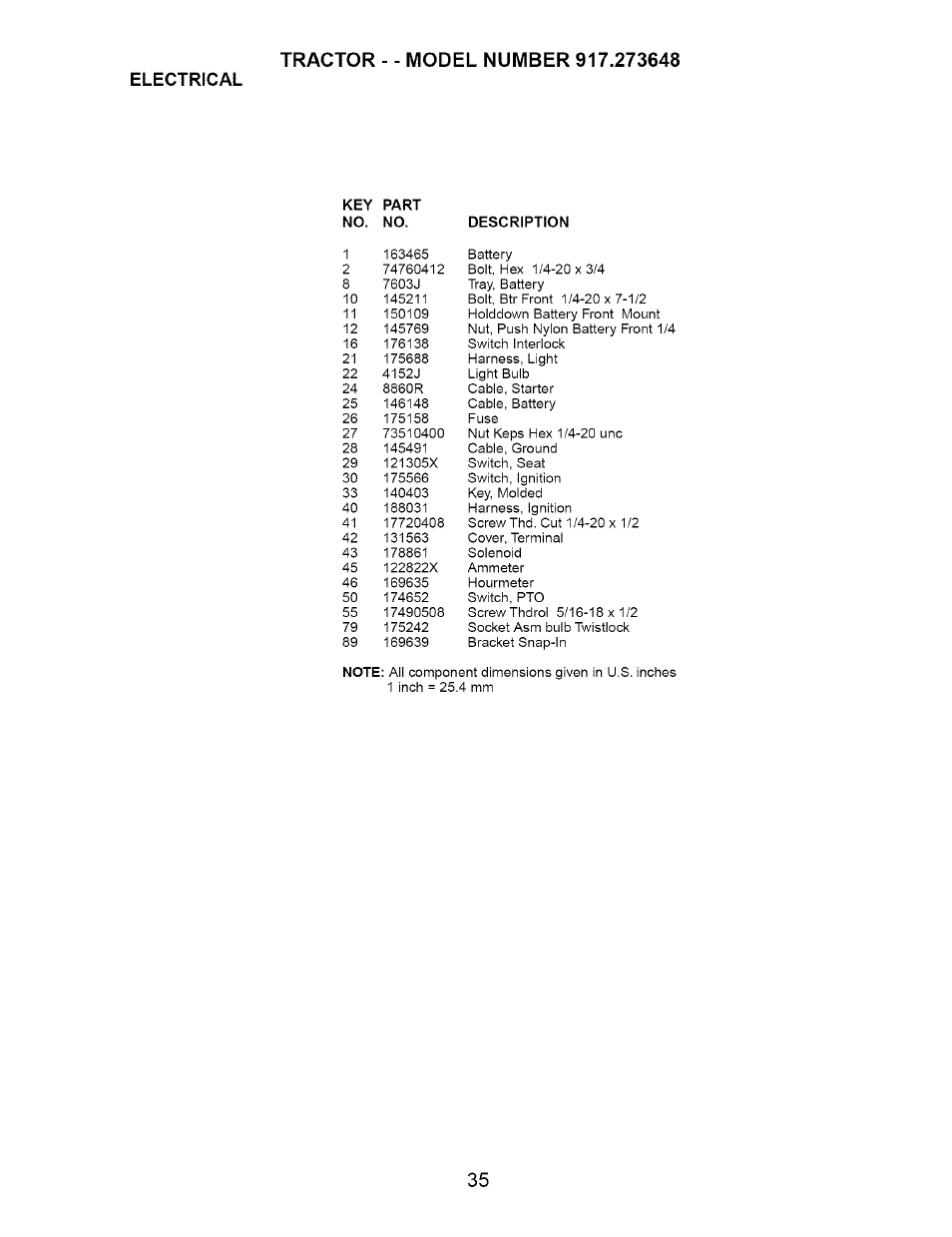 Electrical | Craftsman 917.273648 User Manual | Page 35 / 56
