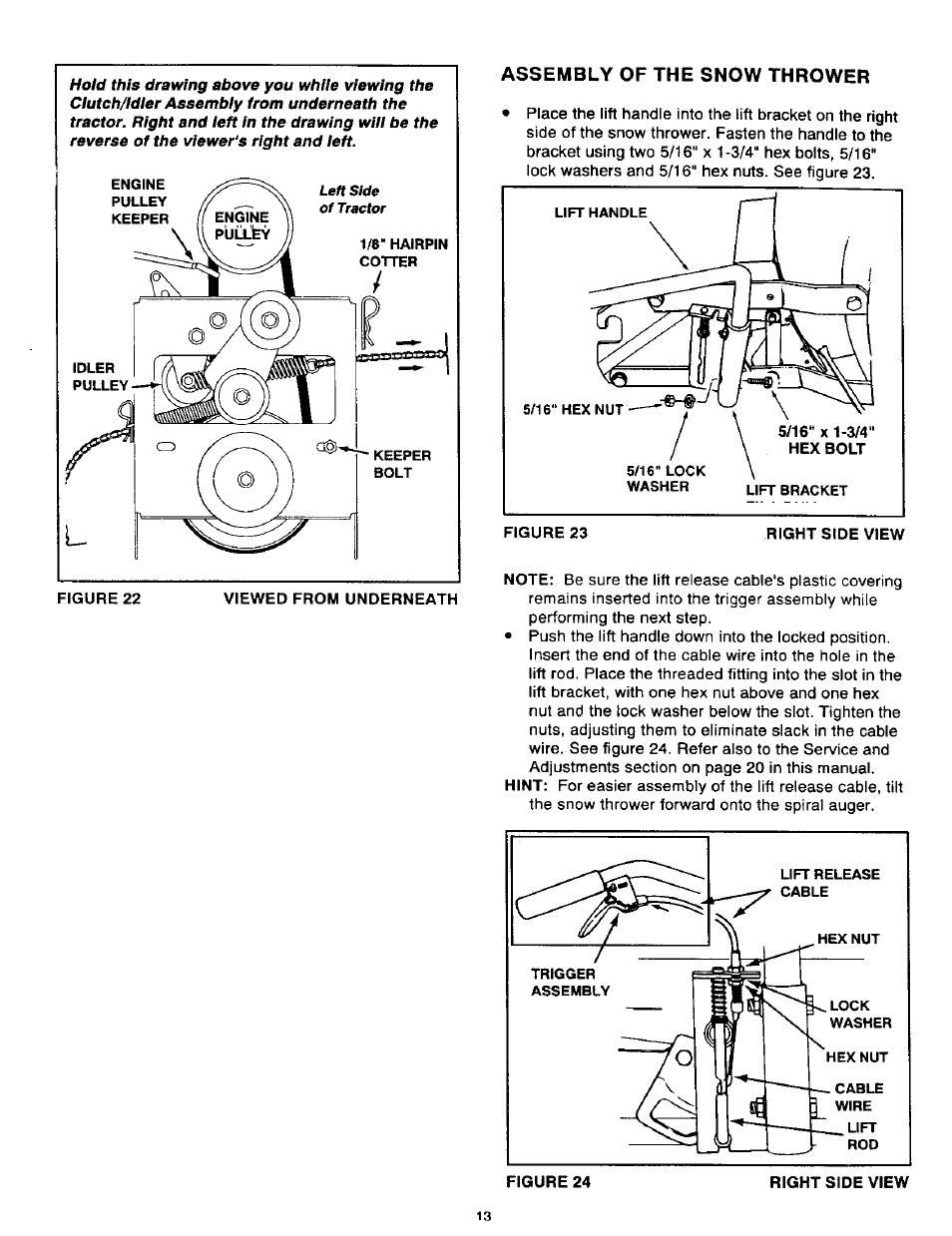 Assembly of the snow thrower | Craftsman 486.24839 User Manual | Page 13 / 28