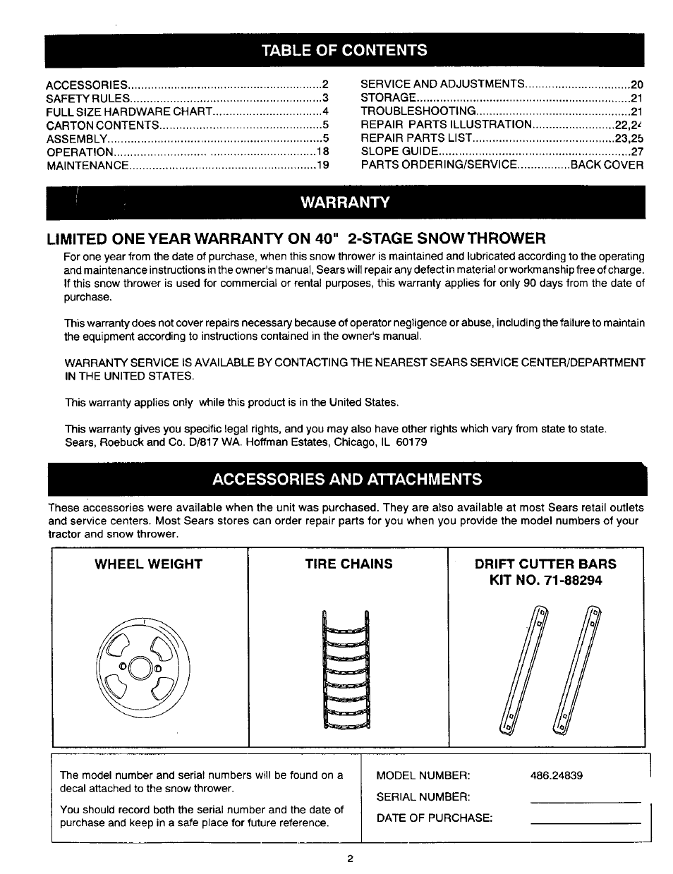 Craftsman 486.24839 User Manual | Page 2 / 28