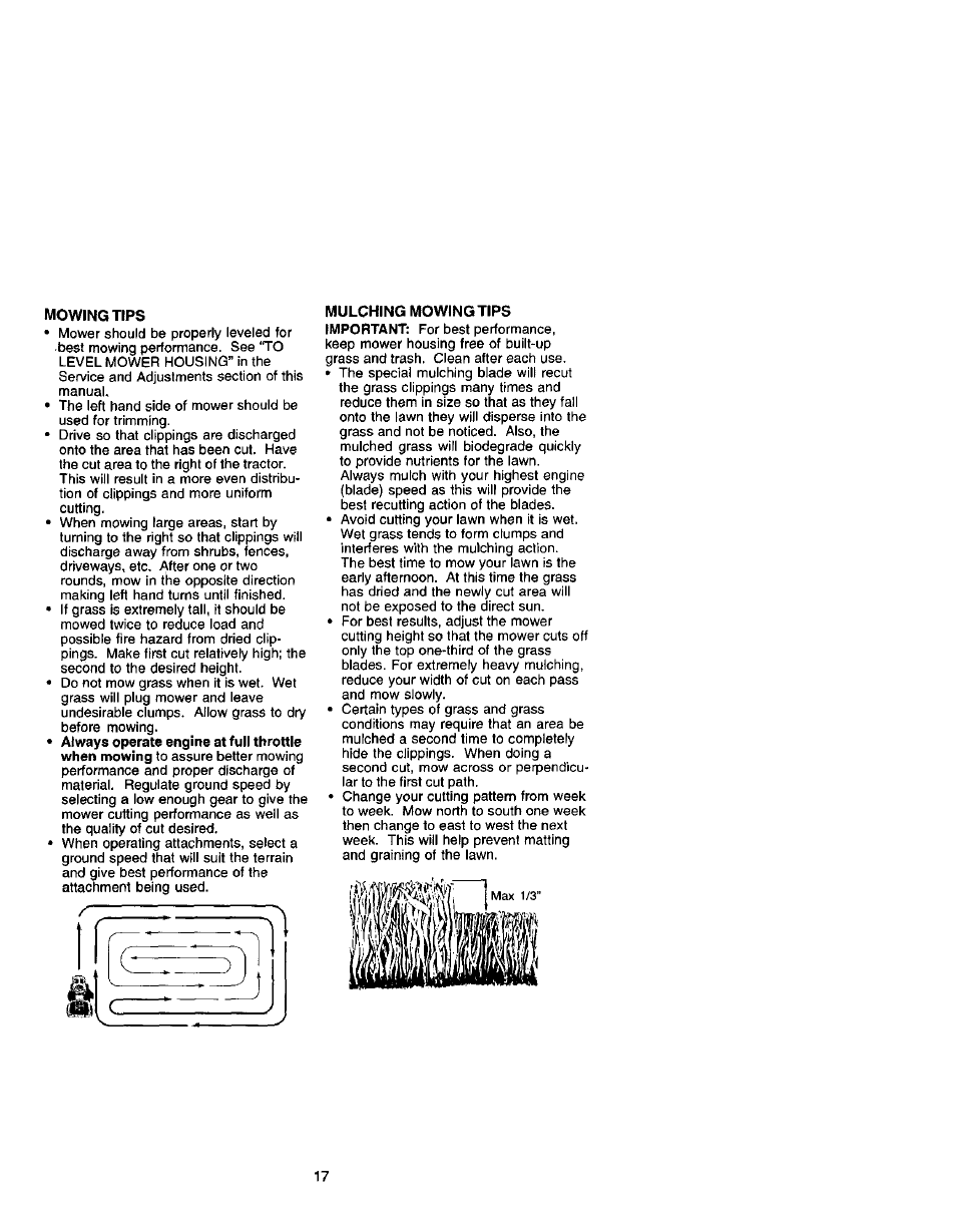 Mowing tips | Craftsman 917.272420 User Manual | Page 17 / 64