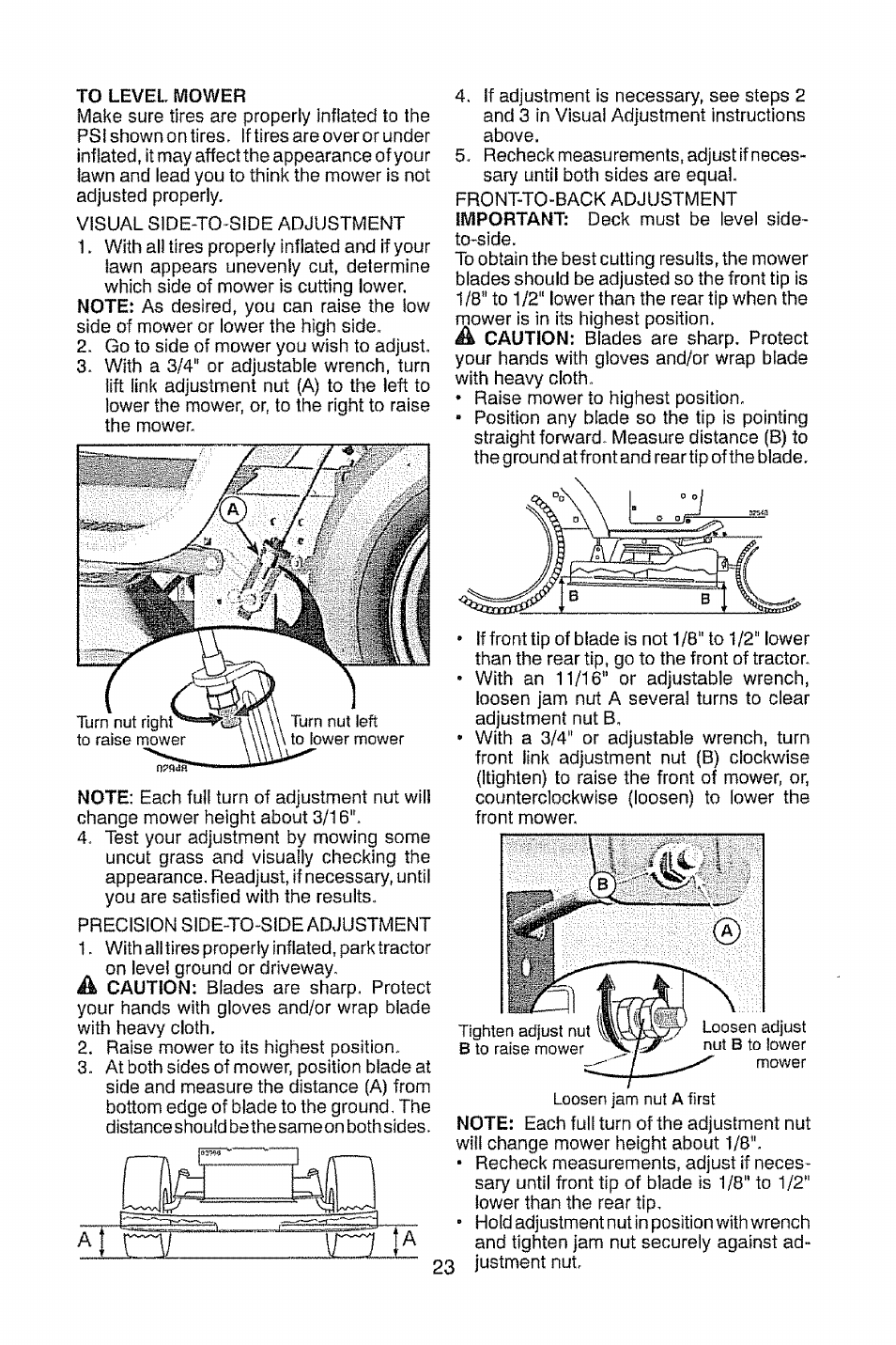 To level mower | Craftsman 917.28914 User Manual | Page 23 / 64