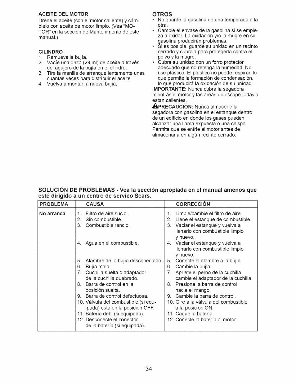 Otros | Craftsman 917.375013 User Manual | Page 34 / 48