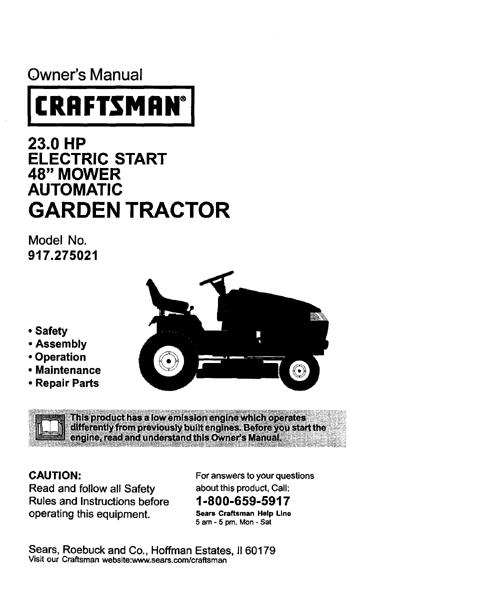 Craftsman 917.275021 User Manual | 64 pages