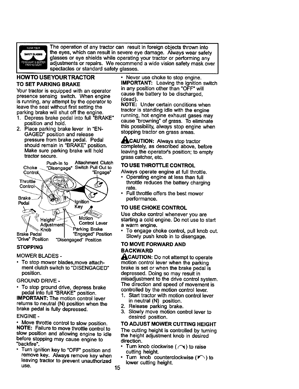 Howto useyourtractor | Craftsman 917.275021 User Manual | Page 15 / 64