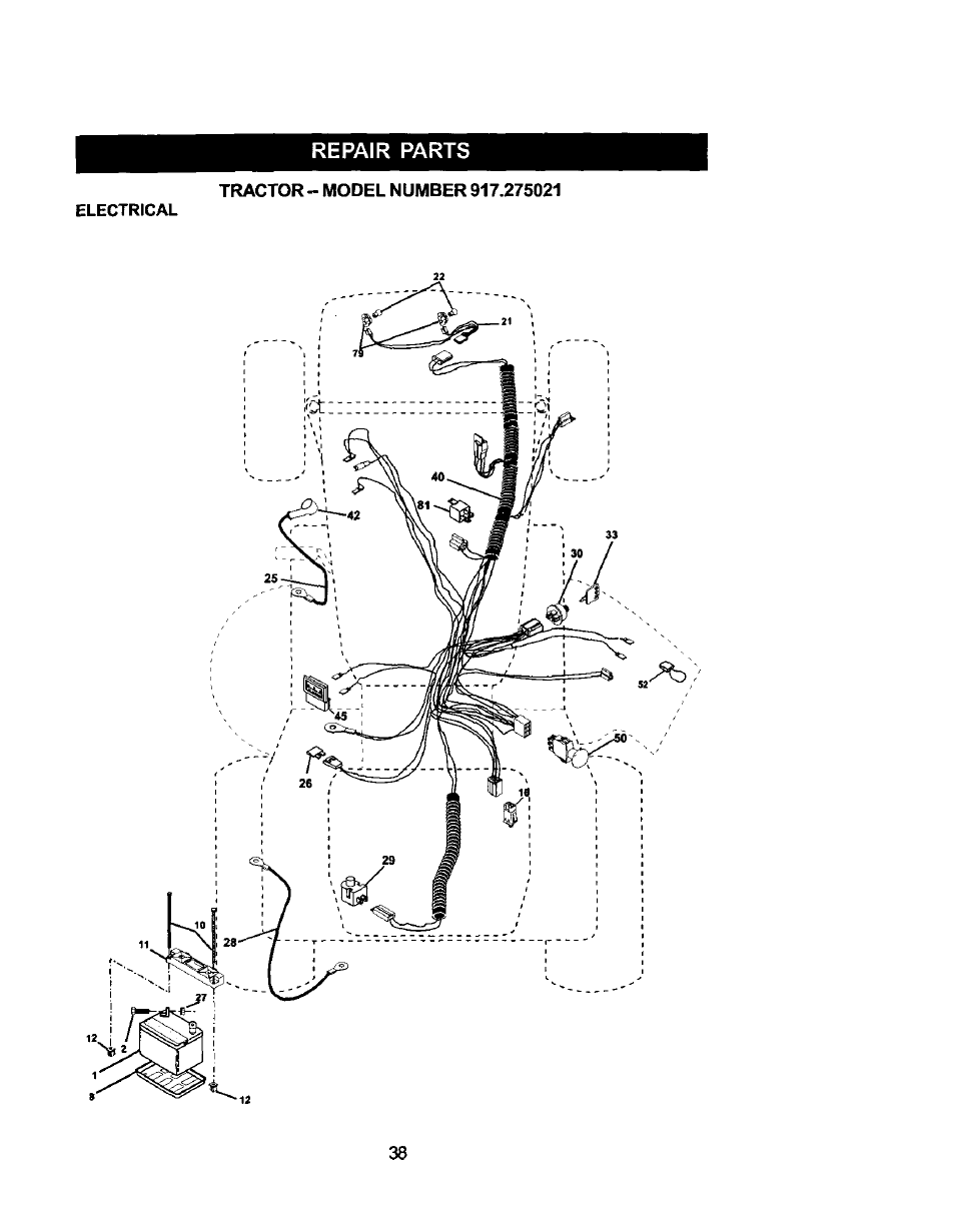 Repair parts | Craftsman 917.275021 User Manual | Page 38 / 64