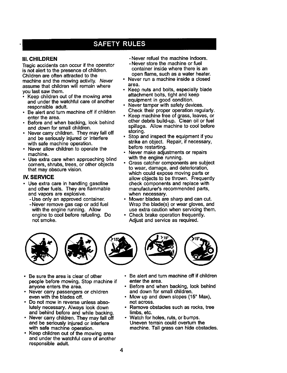 Iv. service, Safety rules | Craftsman 917.275021 User Manual | Page 4 / 64