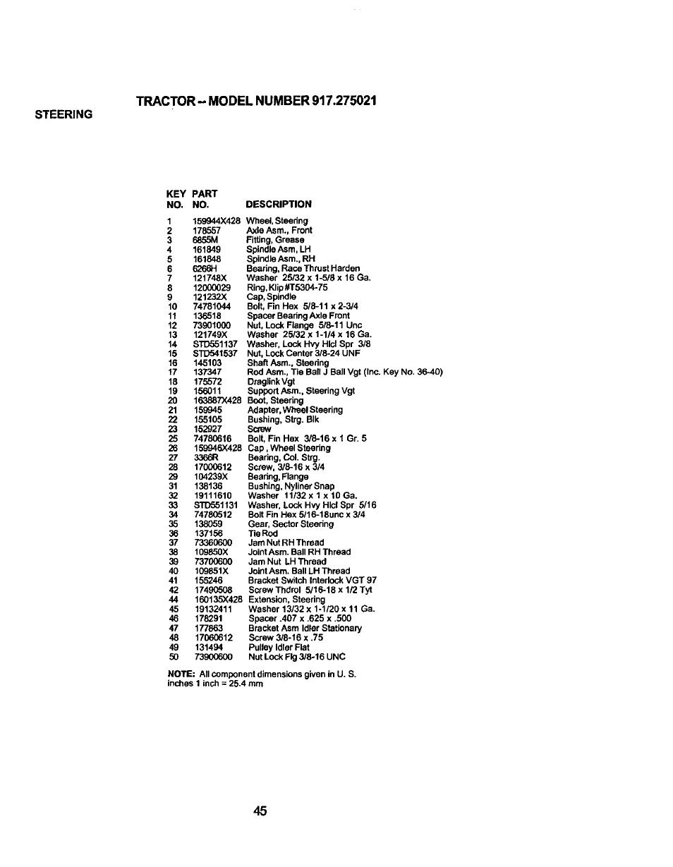 Steering | Craftsman 917.275021 User Manual | Page 45 / 64