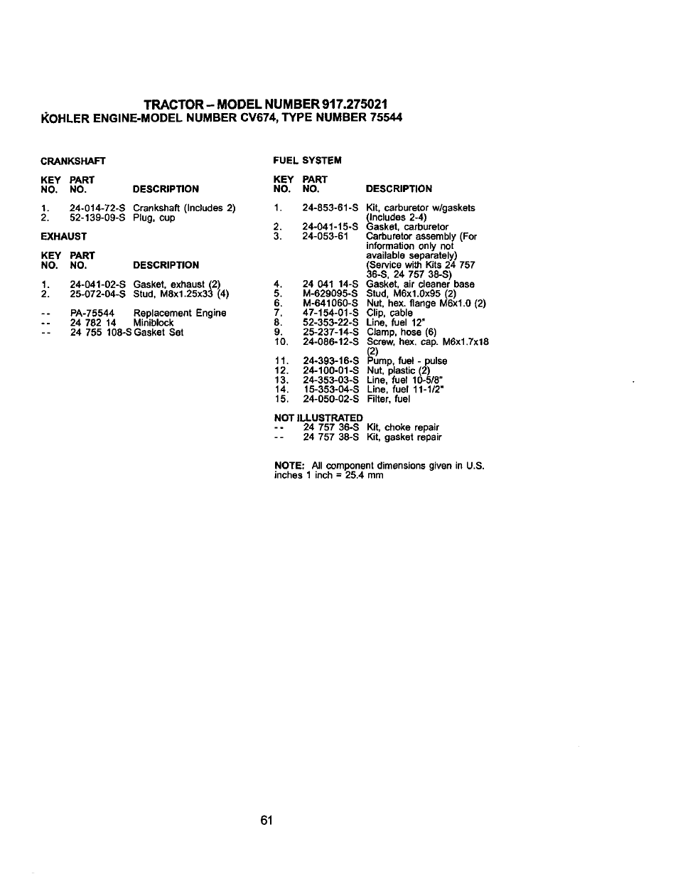 Craftsman 917.275021 User Manual | Page 61 / 64