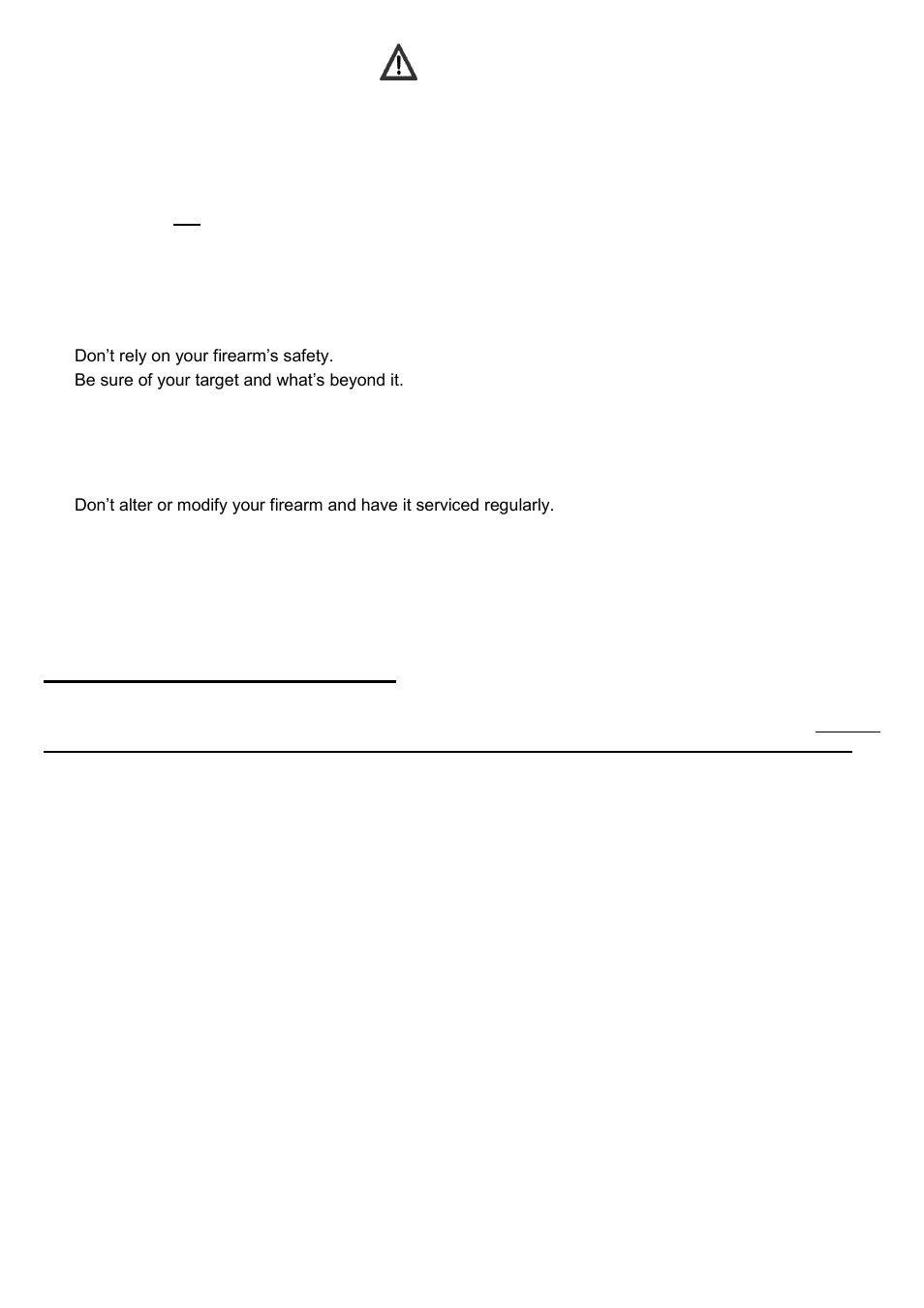 Warnings, Notice, Type of ammunition to be used | Uberti Springfield Trapdoor Cartridge Rifle & Carbine User Manual | Page 4 / 31